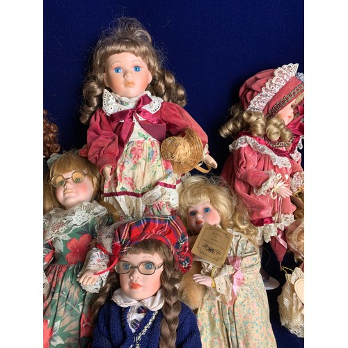 398 - Nine Collectable Porcelain Dolls