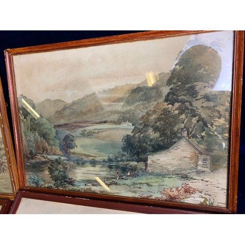 90 - Four Original Welsh Watercolours by W. W. Longbottom Circa 1940