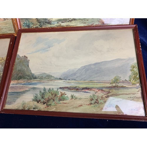 90 - Four Original Welsh Watercolours by W. W. Longbottom Circa 1940