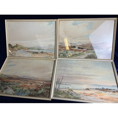 91 - Four Original Welsh Scenery Watercolours by W. W. Longbottom Circa 1940