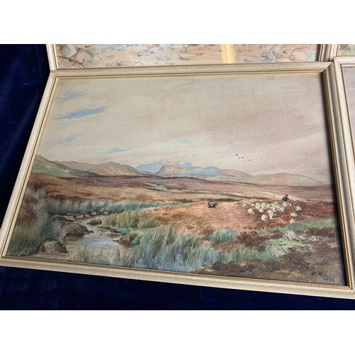 91 - Four Original Welsh Scenery Watercolours by W. W. Longbottom Circa 1940