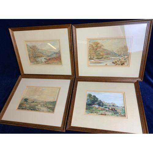 94 - Four Original Watercolours and W. W. Longbottom Watercolour of Harlech 1921