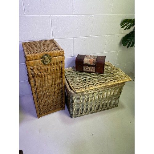 151 - Wicker Baskets & Small Chest