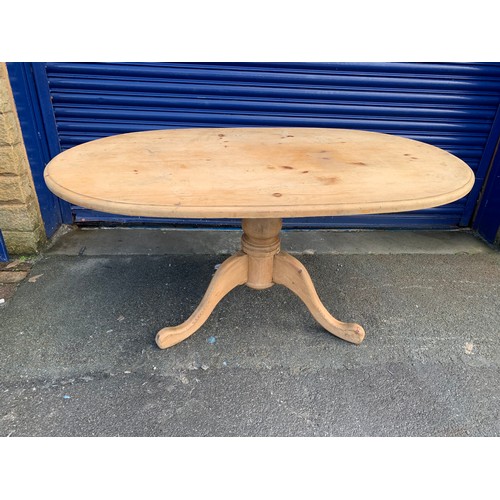 161 - Vintage Pine Farmhouse Style Three Legged Table