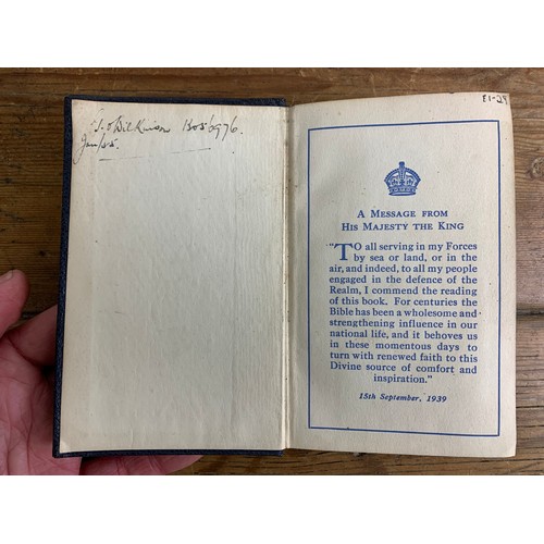 17 - Early 1940's WWII Active Service Edition Bible from the Naval and Military Bible Society - GA 29441