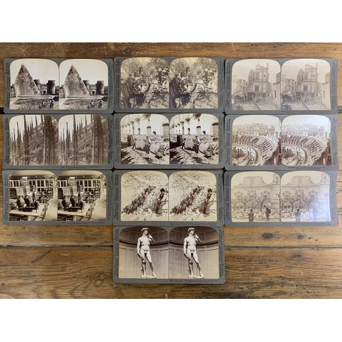 19 - 10 Sun Sculpture Stereoscope Stereocards by Underwood and Underwood - GA 29441 - inc. The Colosseum,... 