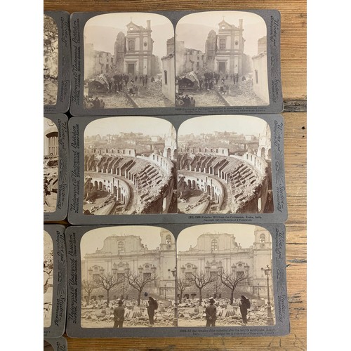 19 - 10 Sun Sculpture Stereoscope Stereocards by Underwood and Underwood - GA 29441 - inc. The Colosseum,... 