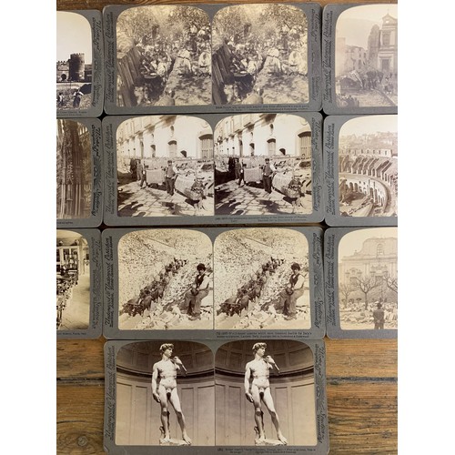 19 - 10 Sun Sculpture Stereoscope Stereocards by Underwood and Underwood - GA 29441 - inc. The Colosseum,... 