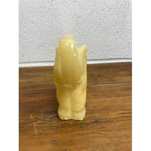 302 - Vintage Calcite Elephant Carving