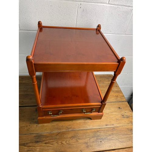 90 - Quality Yew Lamp / Side Table with Drawer