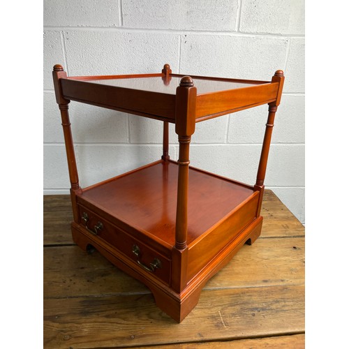 90 - Quality Yew Lamp / Side Table with Drawer