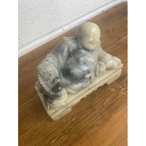 285 - Vintage Stone Carving of Laughing Buddha