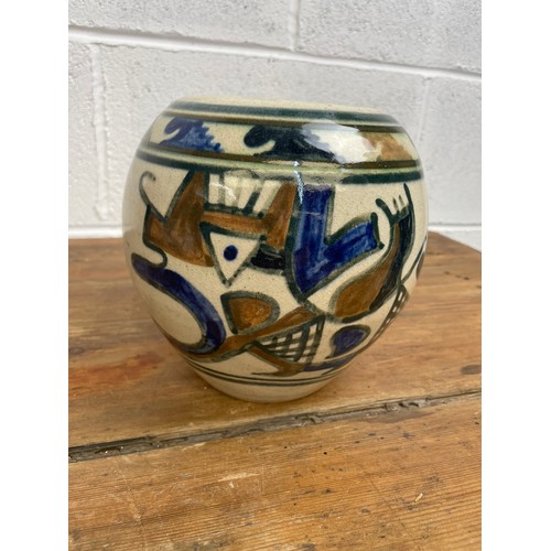 263 - Signed Studio Pottery Vase Depicting An Oriental Dragon