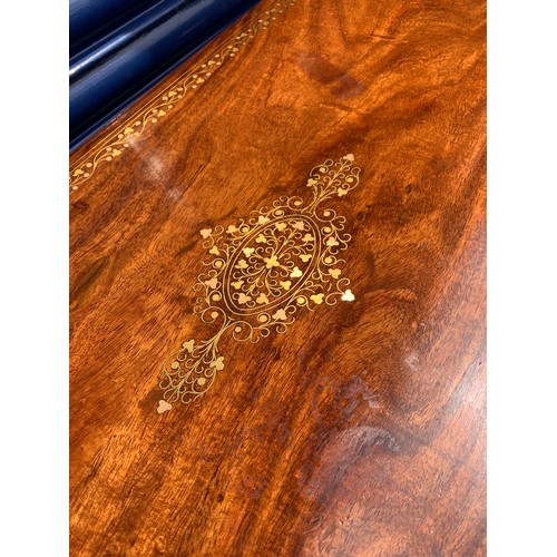 93A - Delightful Pakistani Rosewood Chest of Drawers with Inlaid Brass Detail