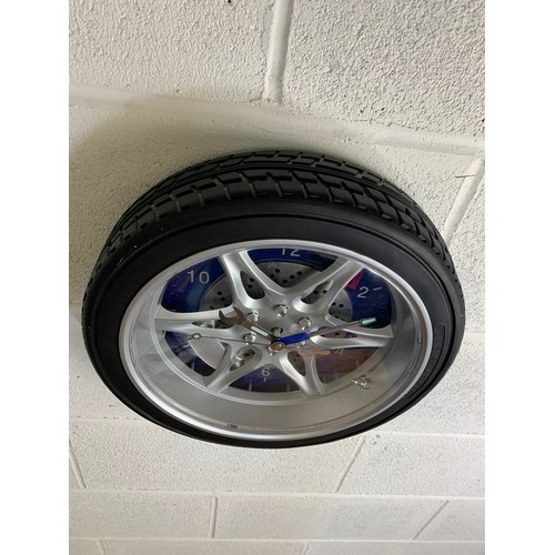 232 - Car themed Tyre and Wheel wall clock