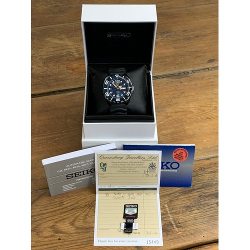 4 - Seiko Sports 5 24 Jewel Automatic Watch 4R36-06B0 - Boxed with ephemera