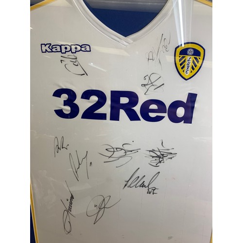 36 - Kalvin Phillips Leeds United shirt with many hand signed autographs from the team