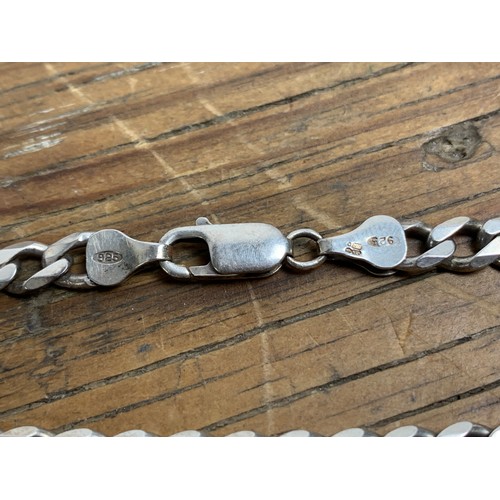 29 - 925 Silver Flat Curb Link Bracelet - 10.7g