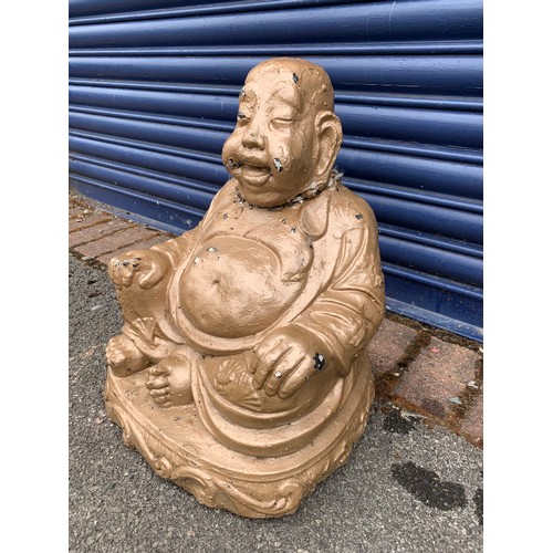 66 - Large Laughing Buddha garden ornament a/f