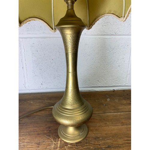 243 - Decoratively engraved vintage brass lamp