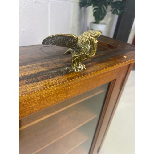 126 - Wall Mounted Display Cabinet With Drawers & Brass Eagle Detail