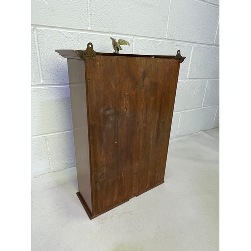 126 - Wall Mounted Display Cabinet With Drawers & Brass Eagle Detail