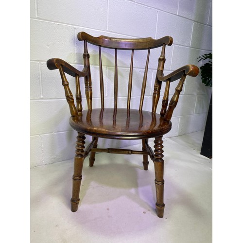 129 - Antique Windsor Country Penny Elbow Chair