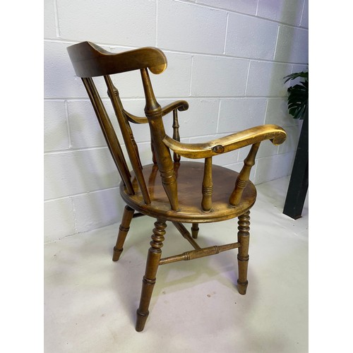 129 - Antique Windsor Country Penny Elbow Chair