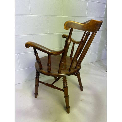 129 - Antique Windsor Country Penny Elbow Chair