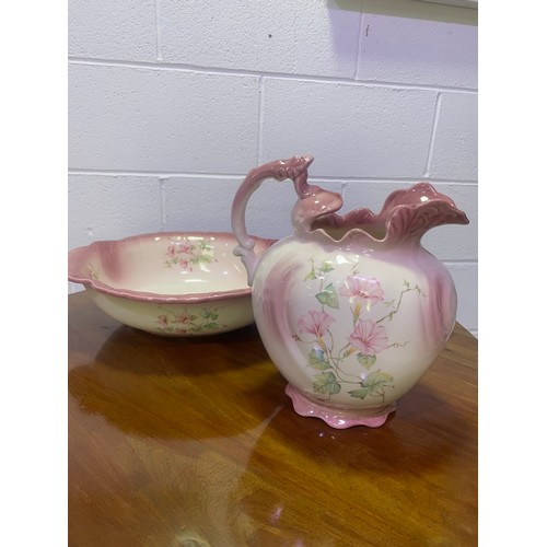 365 - Antique Ironstone Washbowl & Jug