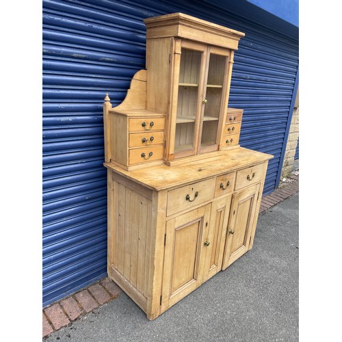 103 - Large Antique Pine Glazed Dresser