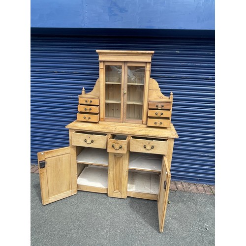 103 - Large Antique Pine Glazed Dresser