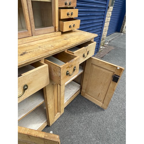 103 - Large Antique Pine Glazed Dresser