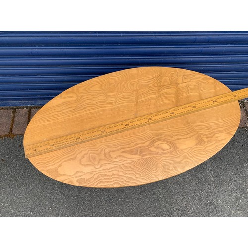 115 - Funky, hand made solid oak coffee table signed PW