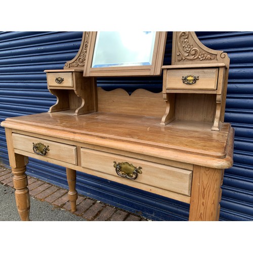 119 - Fantastic Quality Antique Pine Dressing Table with Mirror