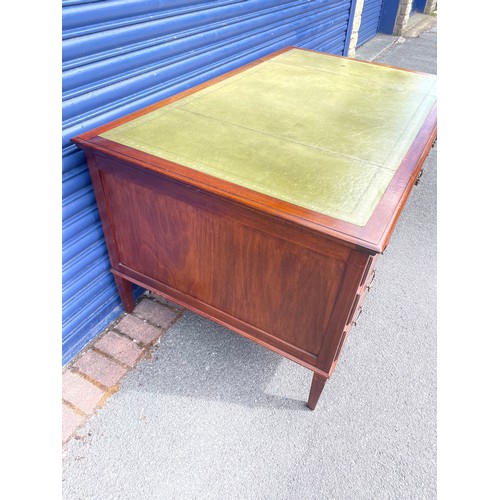 133 - Large Cooke's of Finsbury Leather Top Desk 152cm wide 91.5cm Deep