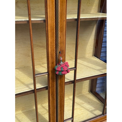 134 - Beautiful Edwardian Display Cabinet With Key 180cm Tall 107cm Wide 35.5cm Deep