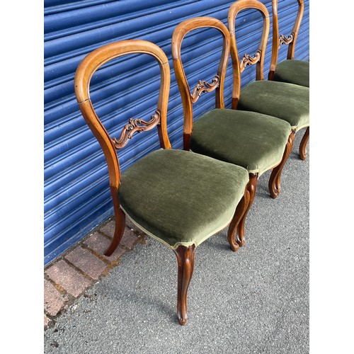 135 - Four Victorian Balloon Back Chairs