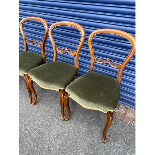 135 - Four Victorian Balloon Back Chairs