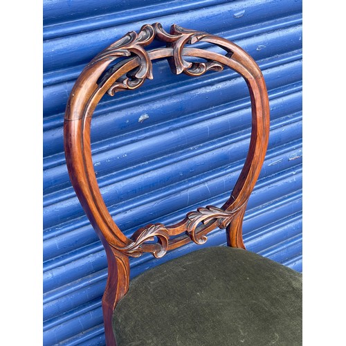 137 - Nicely Carved Victorian Balloon Back Chair