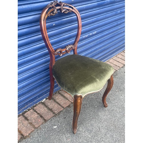 137 - Nicely Carved Victorian Balloon Back Chair