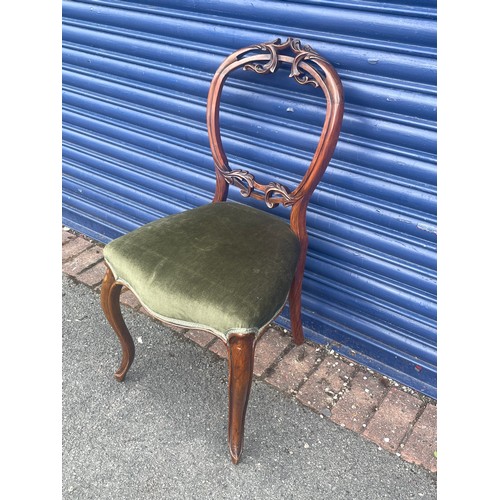 137 - Nicely Carved Victorian Balloon Back Chair