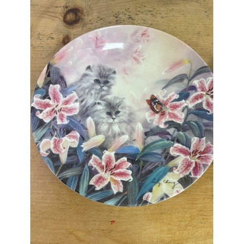 157 - 2 Lilly Chang Cat Picture Plates