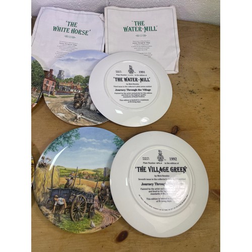 159 - Six Royal Doulton Journey Through the Village Plates By Mick Bensley