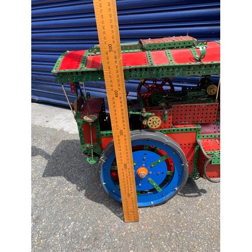 369 - Huge Bespoke Build Meccano Showmans Electric Traction Engine - 80cm Long! The basic design of this t... 