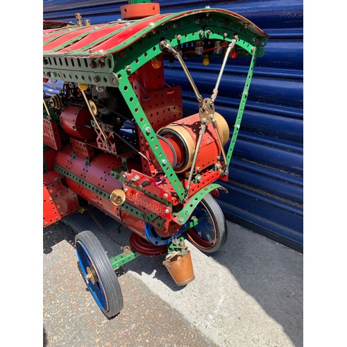 369 - Huge Bespoke Build Meccano Showmans Electric Traction Engine - 80cm Long! The basic design of this t... 