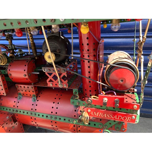 369 - Huge Bespoke Build Meccano Showmans Electric Traction Engine - 80cm Long! The basic design of this t... 