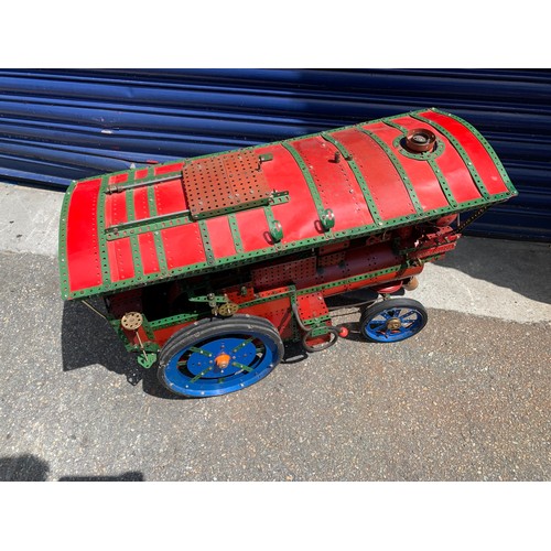 369 - Huge Bespoke Build Meccano Showmans Electric Traction Engine - 80cm Long! The basic design of this t... 