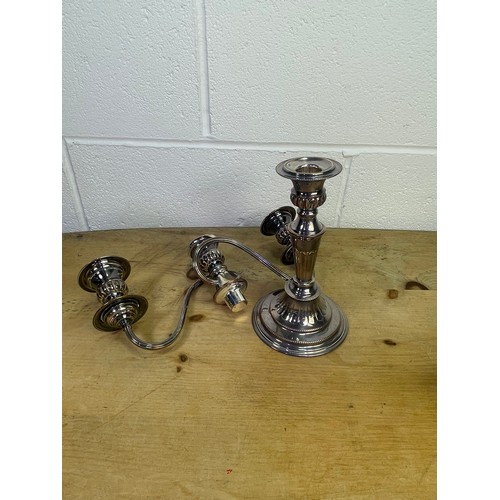 321 - Elkington Plate Hand Chased Silver on Copper Candelabra