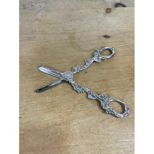 324 - Antique Silver Plate Grape Scissors